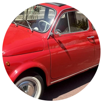 Fiat 500 rouge location mariages