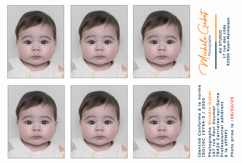 PHOTO D'IDENTITÉ BÉBÉ-ENFANT DE 0 À 6 ANS- STUDIO PHOTO RUEIL-MALMAISON- MICHELE GABET PHOTOGRAPHE